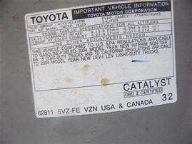 2004 Toyota Tacoma SR5 Silver Crew Cab 3.4L AT 2WD #Z21622